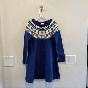 Hanna Andersson Girls heritage sweater dress 130 US 8 winter solstice Christmas